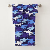 Blauwe haaien Camouflage Patroon Bad Handdoek (Insitu)
