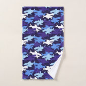 Blauwe haaien Camouflage Patroon Bad Handdoek (Handdoek)