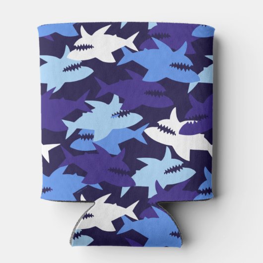Blauwe haaien Camouflage Patroon Blikjeskoeler (Achterkant)