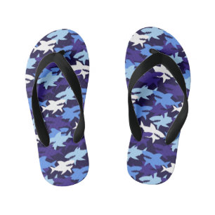 Blauwe haaien Camouflage Patroon Kinder Teenslippers