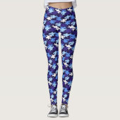 Blauwe haaien Camouflage Patroon Leggings (Voorkant)