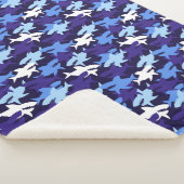 Blauwe haaien Camouflage Patroon Sherpa Deken (3/4)