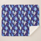 Blauwe haaien Camouflage Patroon Sherpa Deken (Voorkant (horizontaal))