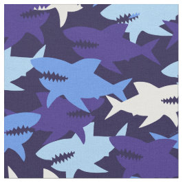 Blauwe haaien Camouflage Patroon Stof