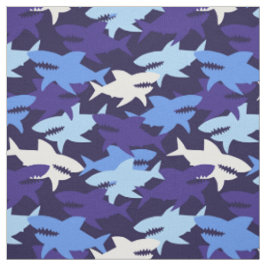 Blauwe haaien Camouflage Patroon Stof