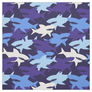 Blauwe haaien Camouflage Patroon Stof