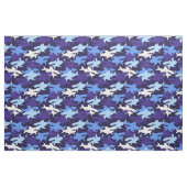 Blauwe haaien Camouflage Patroon Stof (Fat Quarter)