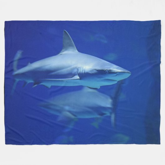 BLAUWE HAAIEN FLEECE DEKEN (Voorkant (Horizontaal))