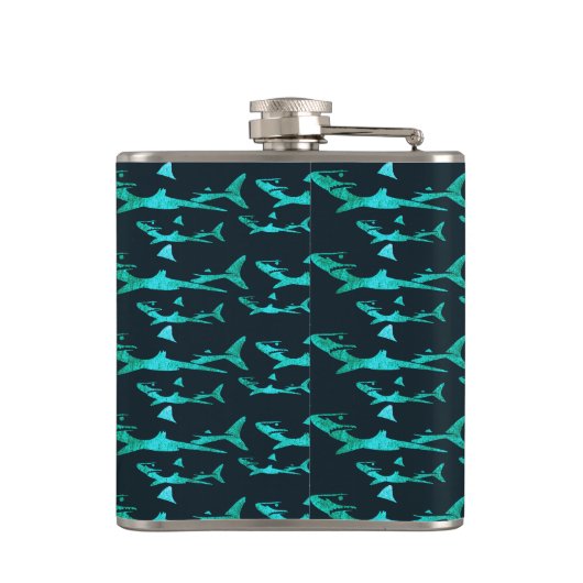 Blauwe haaien heupfles (Achterkant)