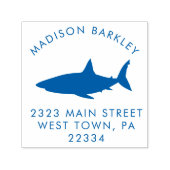 Blauwe haaien Leuke Kind retour adres stempel (Design)