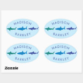 Blauwe haaien Schattige Kind Envelope Seal Sticker (Vel)