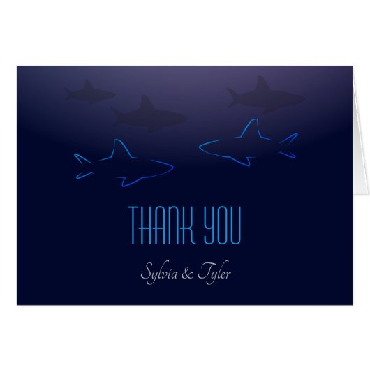 Blauwe haaienbruiloft Hartelijk dank (Voorkant Horizontaal)