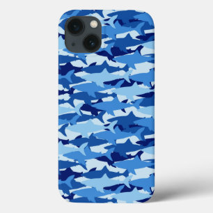 Blauwe Haaienpatroon iPhone 13 Hoesje