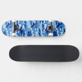 Blauwe Haaienpatroon Skateboard (Horizontaal)