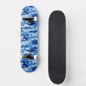 Blauwe Haaienpatroon Skateboard (Voorkant)