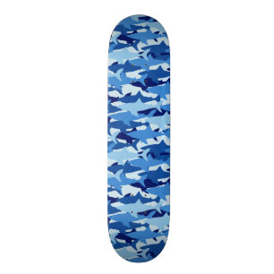 Blauwe Haaienpatroon Skateboard