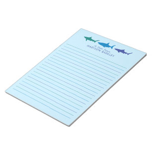 Blauwe haaienstang Briefpapier Kind Blocnote
