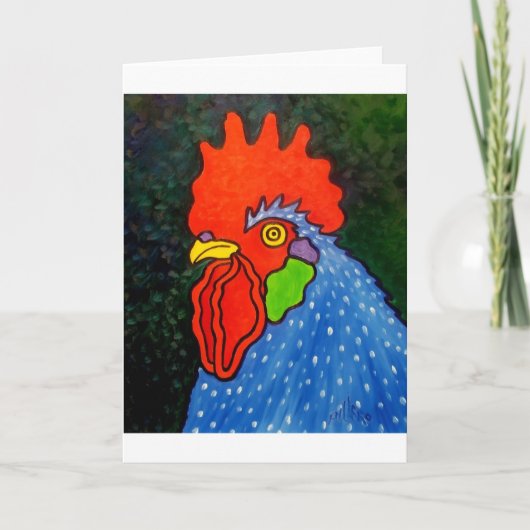 Blauwe haan 14 kaart (Voorkant)