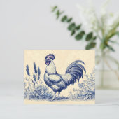 Blauwe Haan in een bloementuin Briefkaart (Staand voorkant)