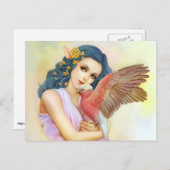 Blauwe haarhoed en haar galah briefkaart (Voorkant / Achterkant)