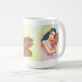 Blauwe haarhoed en haar galah koffiemok (Voorkant rechts)