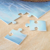 Blauwe haarzeemeermin die op een boezel afleest legpuzzel (Zijkant)