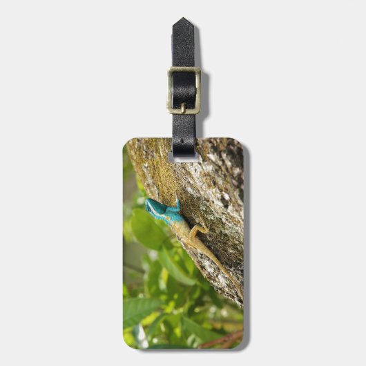 Blauwe hagedikalotes bagagelabel (Voorkant verticaal)