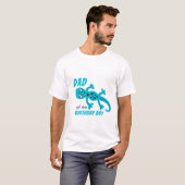 Blauwe hagedis gekko vader van verjaardag jongen v t-shirt (Voorkant volledig)