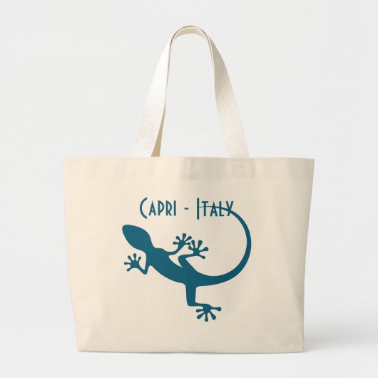 Blauwe hagedis, geko - Faraglioni, Capri, Italië Grote Tote Bag (Voorkant)