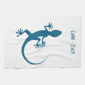 Blauwe hagedis, geko - Faraglioni, Capri, Italië Theedoek (Horizontaal)