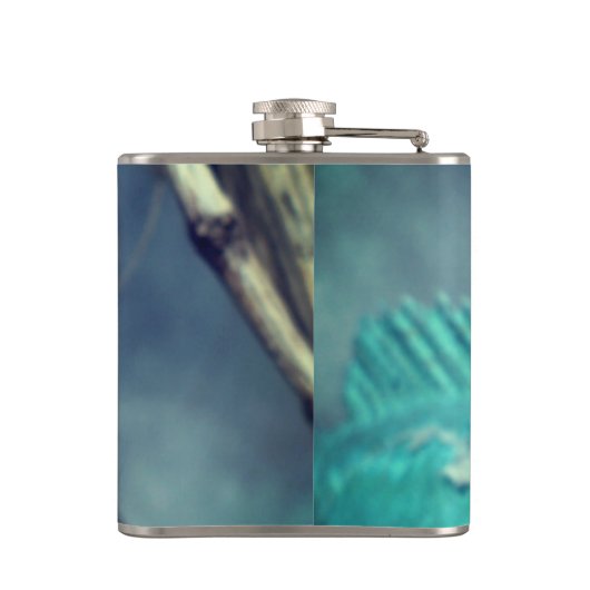 Blauwe hagedis heupfles (Achterkant)