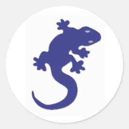 Blauwe hagedis ronde sticker