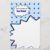 Blauwe Halftone Pop Art Stationery Briefpapier (Voorkant)