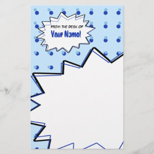 Blauwe Halftone Pop Art Stationery Briefpapier