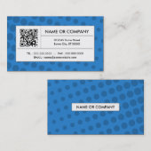 blauwe halftoon QR-code Visitekaartje (Voorkant / Achterkant)