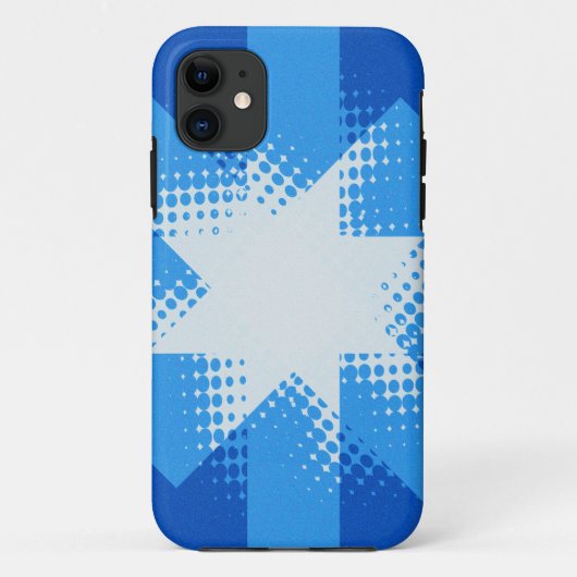 blauwe halftoonster iphone 5 hoesje (Achterkant)