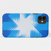 blauwe halftoonster iphone 5 hoesje (Achterkant (horizontaal))