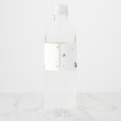 Blauwe Halloween Ghost Little Boo Bottle Label Waterfles Etiket (Achterkant)