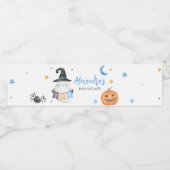 Blauwe Halloween Ghost Little Boo Bottle Label Waterfles Etiket (Enkel label)