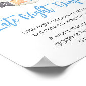 Blauwe Halloween Ghost Little Boo Late Night Luier Poster (Hoek)