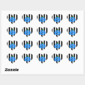 blauwe halloween hart pompoen gestreept sticker (Vel)