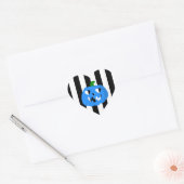 blauwe halloween hart pompoen gestreept sticker (Envelop)