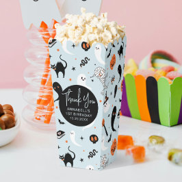 Blauwe Halloween Kids Verjaardagsfeestje Popcorn Bedankdoosjes