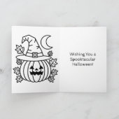 Blauwe Halloween pompoen Jack-o-lantern Kaart (Binnen)