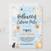 Blauwe Halloween Spooky Boy Verjaardag Kostuumfees Kaart (Voorkant)