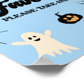 Blauwe Halloween Spooky Party Favorieten Teken Poster (Hoek)