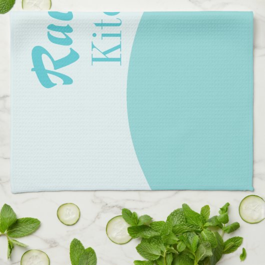 Blauwe halve cirkel theedoek (Gevouwen)