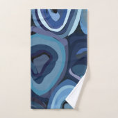 Blauwe Halve Cirkels Abstract Geometrisch Bad Handdoek (Handdoek)