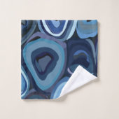 Blauwe Halve Cirkels Abstract Geometrisch Bad Handdoek (Wasdoekje)
