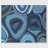 Blauwe halve cirkels Abstracte geometrische Cadeaupapier (Vlak)